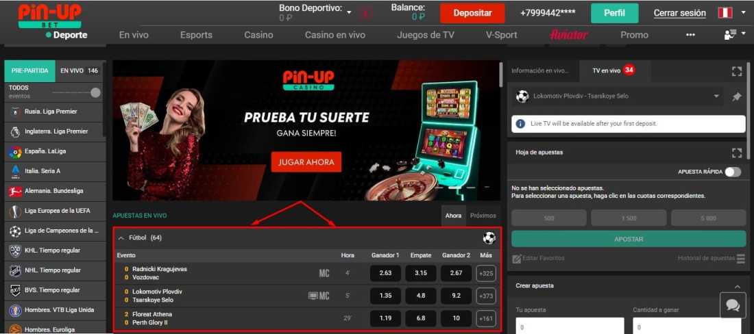 Apuestas en partidos de fútbol Pinup Apuestas en fútbol Pinup