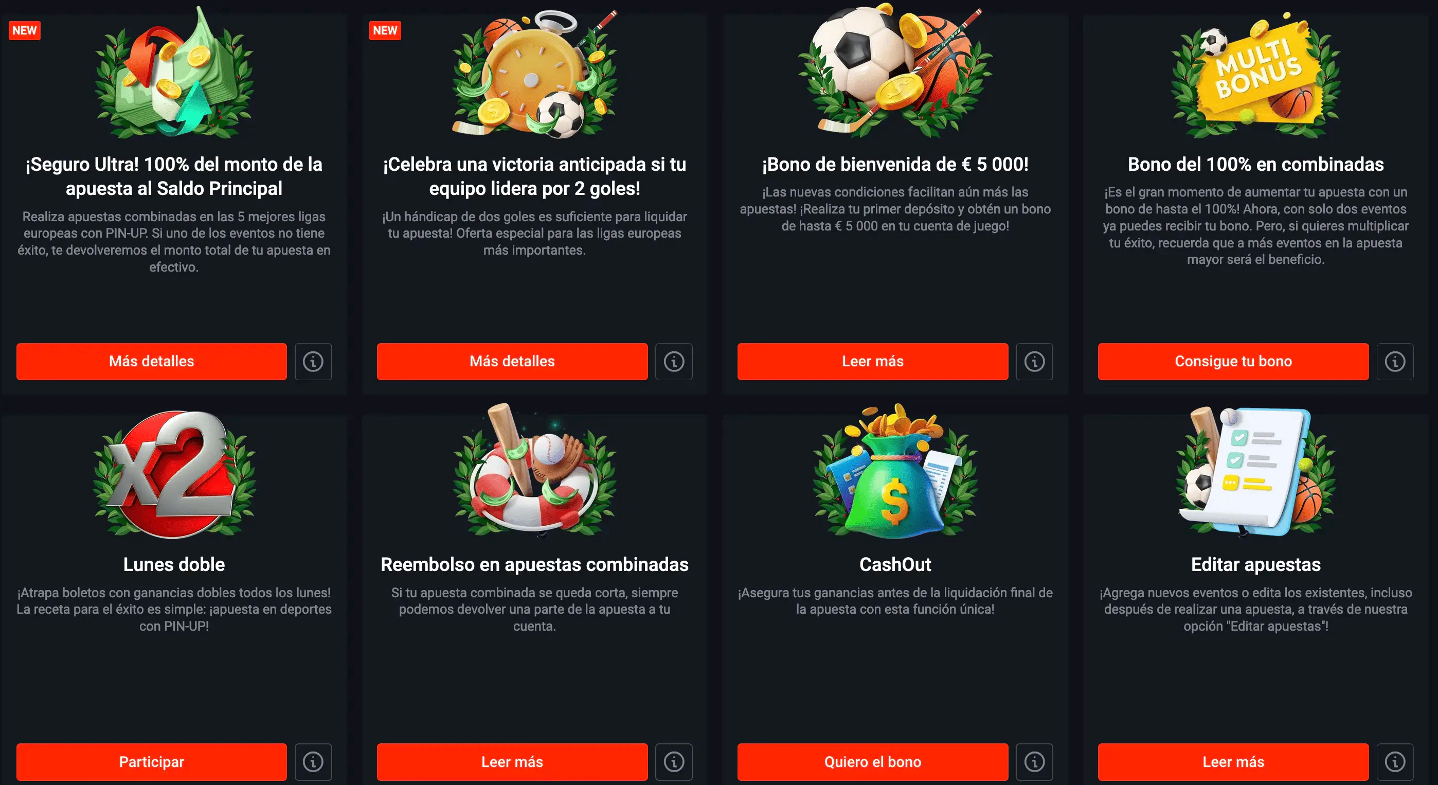 Bonos de casino Pin Up